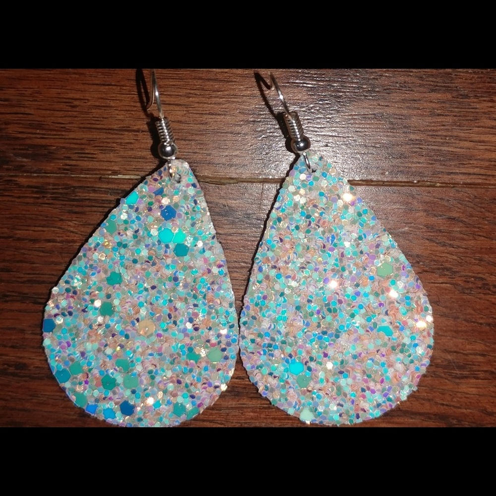 Faux Leather Teardrop Earrings